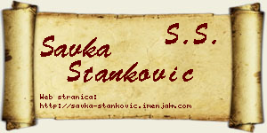 Savka Stanković vizit kartica